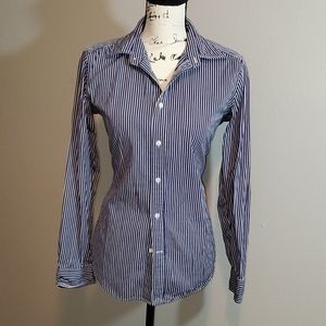 Navy and white Stripe Ralph Lauren long sleeve